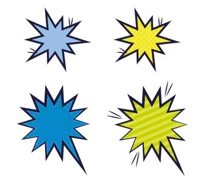 Set of explosive comic pop art style Stock Illustration