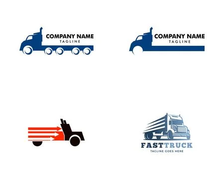 Set of Express Truck Logo Vector Design Stock Illustration