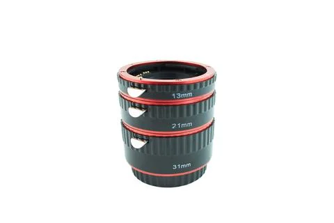 Set of extension tubes with auto focus Stock Photos