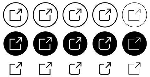 Set of external link icons Stock Illustration