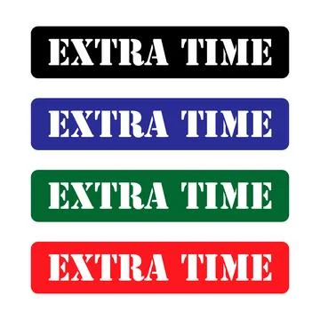 Set of Extra time stamp symbol, label sticker sign button, text banner vector 스톡 일러스트