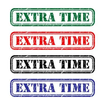 Set of Extra time stamp symbol, label sticker sign button, text banner vector 스톡 일러스트