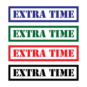 Set of Extra time stamp symbol, label sticker sign button, text banner vector イラスト素材