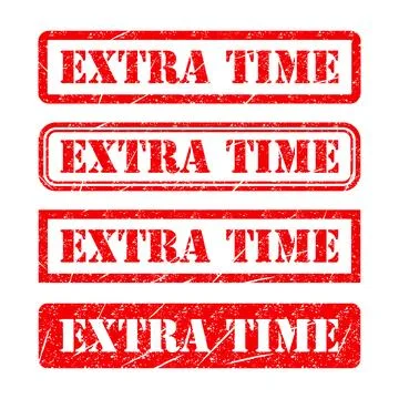 Set of Extra time stamp symbol, label sticker sign button, text banner vector 스톡 일러스트