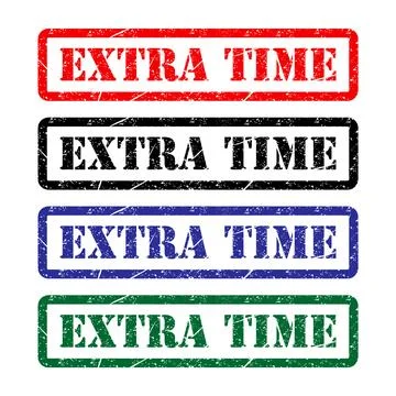 Set of Extra time stamp symbol, label sticker sign button, text banner vector 스톡 일러스트