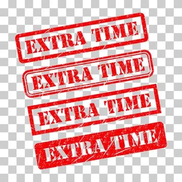 Set of Extra time stamp symbol, label sticker sign button, text banner vector Stock-Illustration