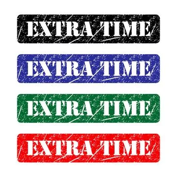 Set of Extra time stamp symbol, label sticker sign button, text banner vector Stock-Illustration