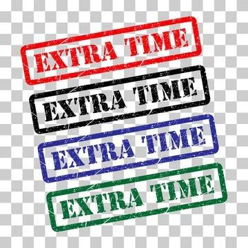 Set of Extra time stamp symbol, label sticker sign button, text banner vector Stock Illustration