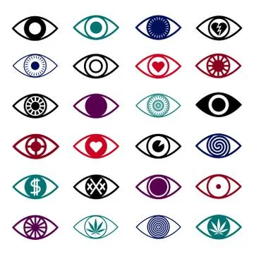 Set of Eye Icons Stock Illustration