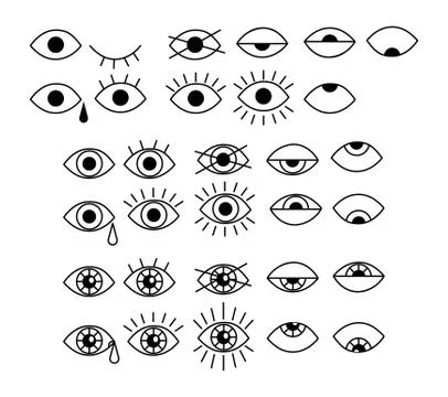 Set of eye icons Stock Illustration