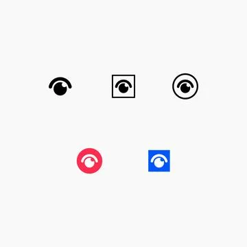 Set of Eye Icons Vector Illustration Stock Illustration
