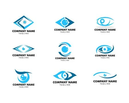 Set of Eye Logo design vector template Stock Illustration