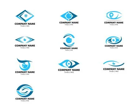 Set of Eye Logo Design Vector Template Stock Illustration