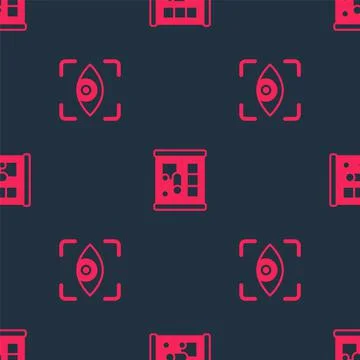 Set Eye scan and Graphing paper for engineering on seamless pattern. Vector イラスト素材