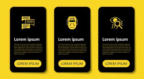 Set Eye scan, Artificial intelligence robot and Speech bubble chat. Business Stock Illustration