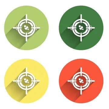 Set Eye scan icon isolated with long shadow background. Scanning eye. Secur.. Stock Illustration