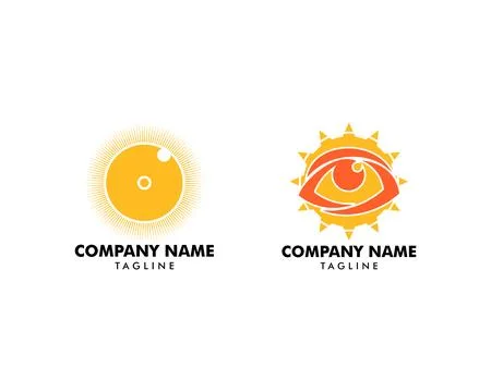 Set of Eye Sun Icon Logo Design Element Stock Illustration