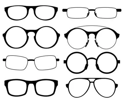 Set of eyeglasses Stock Illustration