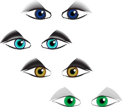 Set of eyes of different colors Illustrazione stock