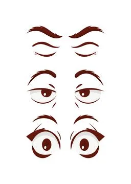 Set of eyes in flat style. Isolated on white background. Vector illustration. Stock Illustration