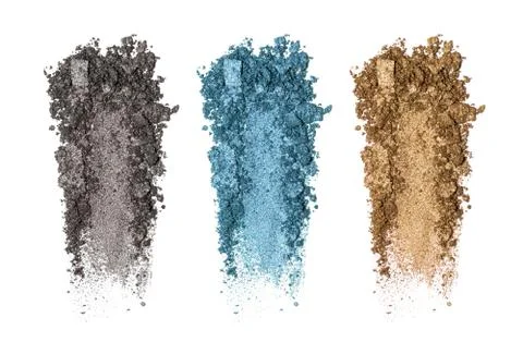Set of eyeshadow sample isolated on white background Stock Photos