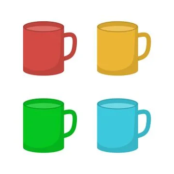 Set f Mug icons. Vector illustration Illustrazione stock