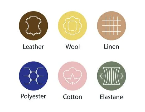 Set of fabric types icon. Vector illustration. Stock Illustration