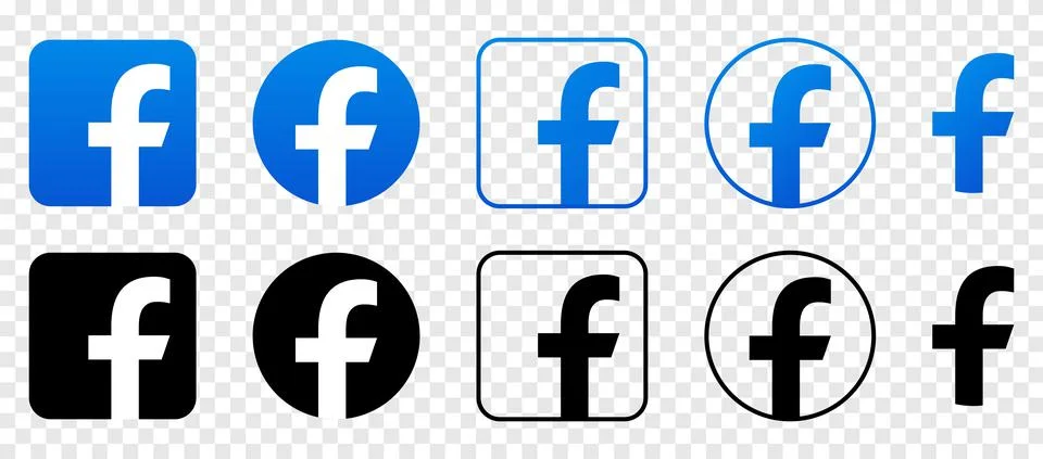 Set of Facebook Vector Logo Stock Illustration
