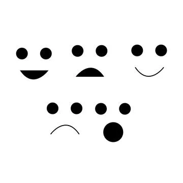 Set of faces on white Stock-Illustration