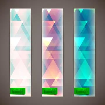 Set of faded banners with triangles Stock Illustration