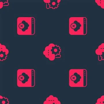 Set Failed access cloud storage and Cloud technology data transfer on seamless Stock Illustration