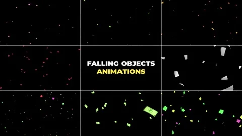 Set of Falling Objects Animations Stock Footage 305755146