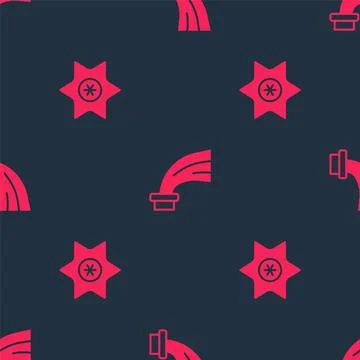 Set Falling star and Aquarius zodiac on seamless pattern. Vector Illustrazione stock