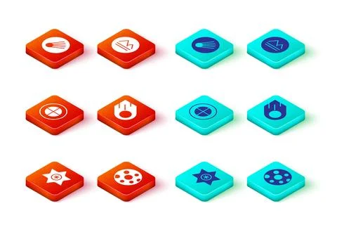 Set Falling star, Full moon, Earth globe, Comet, element and  icon. Vector Ilustração Stock