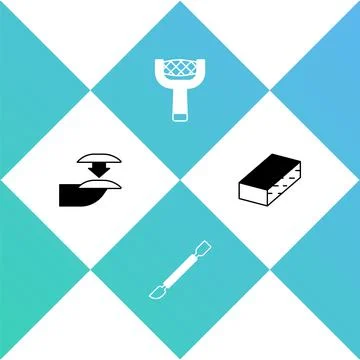 Set False nails, Cuticle pusher, Nail file and icon. Vector Stock Illustration