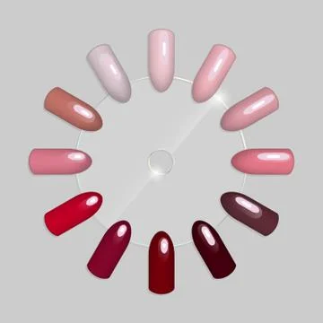 Set of false nails for manicure. Tips. Stock Illustration