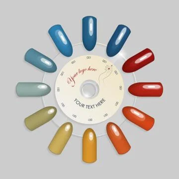 Set of false nails for manicure. Tips. Stock Illustration