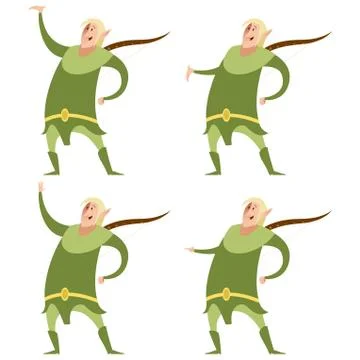 Set of fantasy elves Stock Illustration