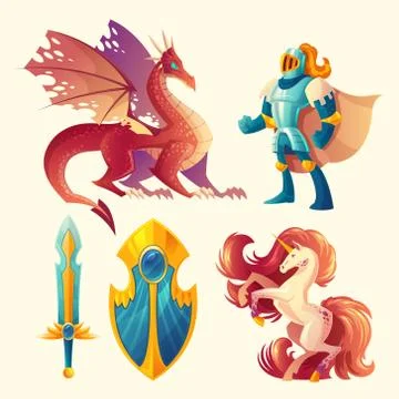 Set of fantasy game design objects イラスト素材