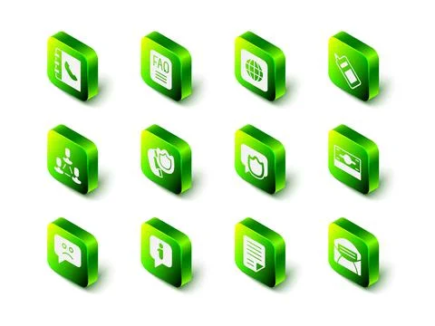 Set FAQ information, Worldwide, Mobile phone, Stacks paper money cash, Mail and 스톡 일러스트