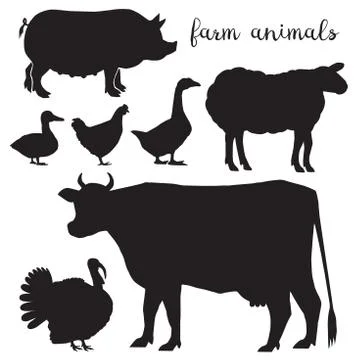Set of farm animals Stock Illustration