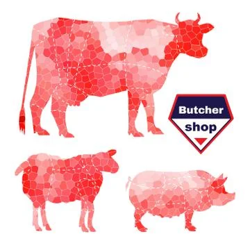 Set of farm animals Stock Illustration