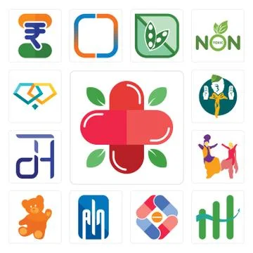 Set of farmacy, continuous improvement, pharma company, ain, , bhangra, dth,  Gratis stockillustratie