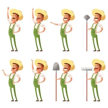 Set of farmer icons Stock Illustration