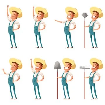 Set of farmer icons Stock Illustration