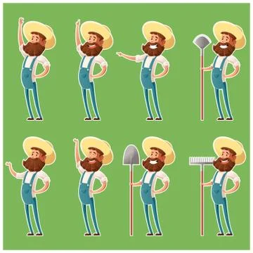 Set of farmer icons4 Stock Illustration