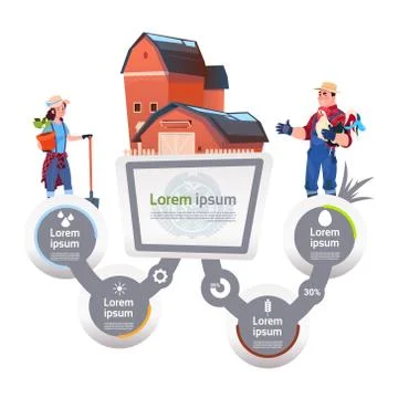 Set Of Farming Template Infographic Elements Farm And eco Production Concept Stock Illustration