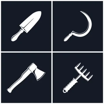 Set of Farming Tools 스톡 일러스트