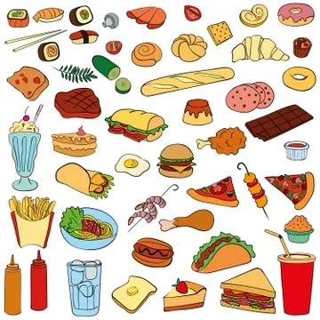 Set of fast food Illustrazione stock