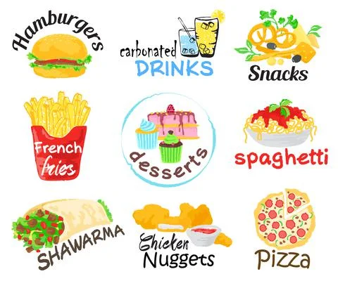 Set of Fast Food Stock-Illustration